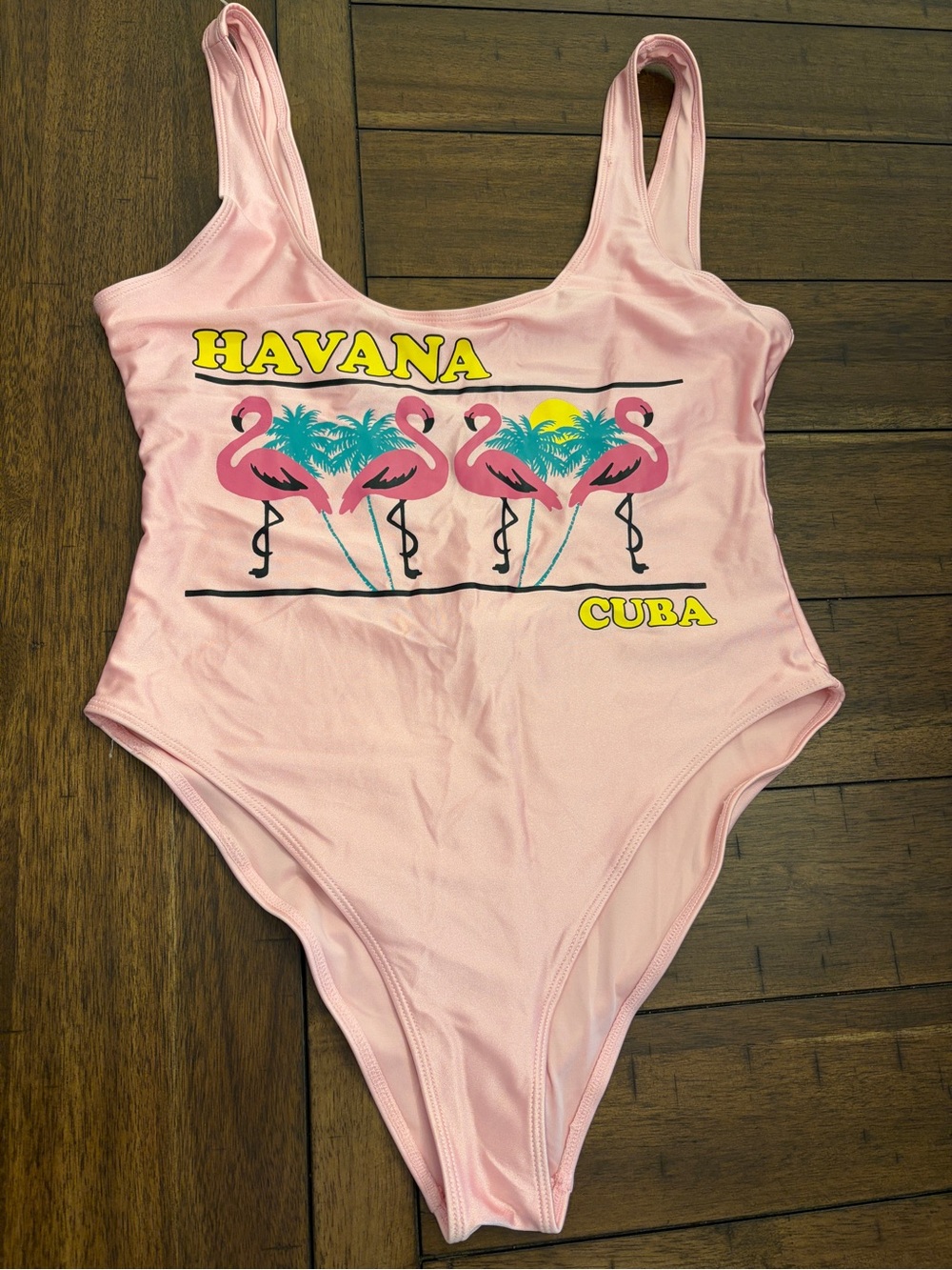 Pink Havana Cuba Flamingo One-Piece Swimsuit